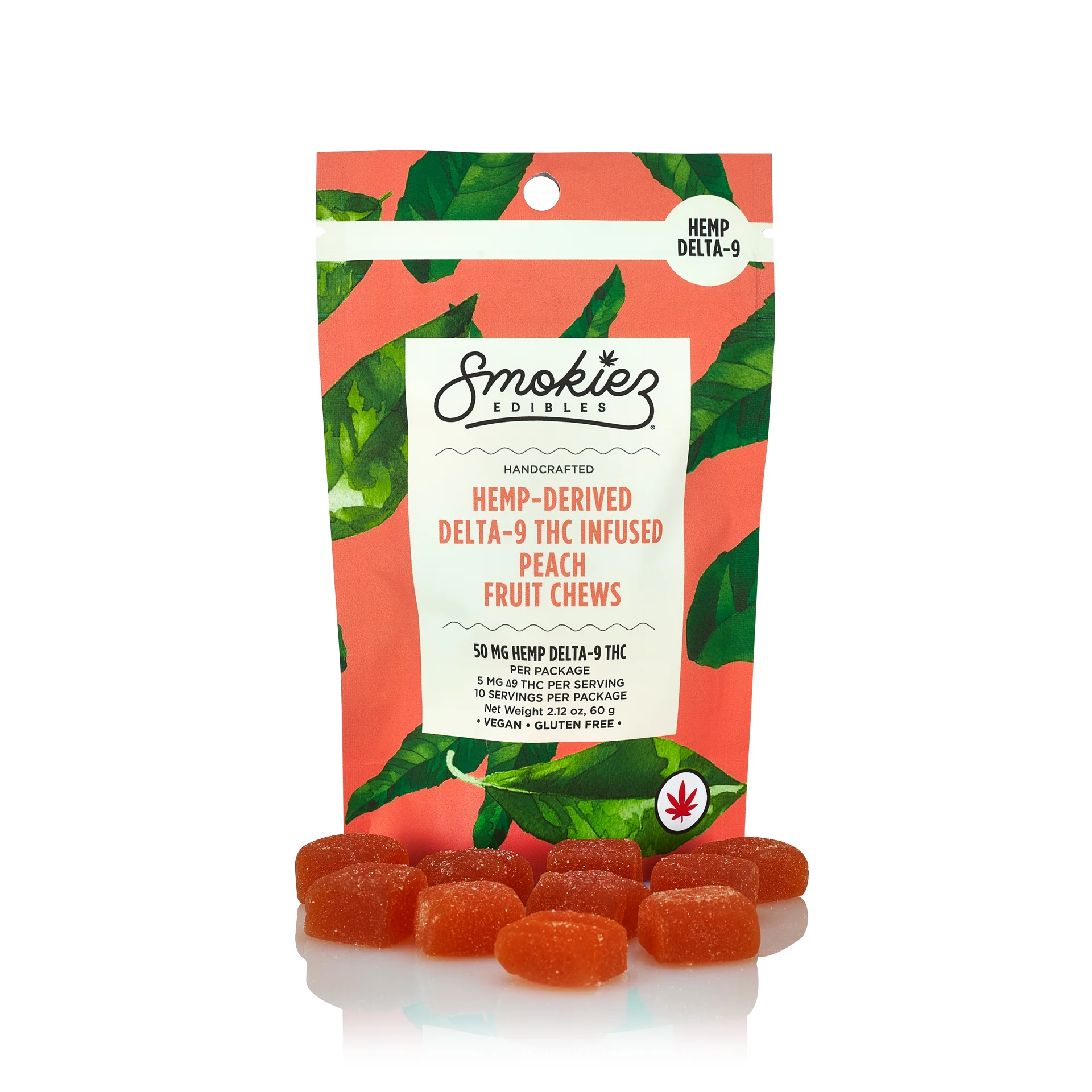 Peach 10pk 50mg Hemp Delta-9 Gummies